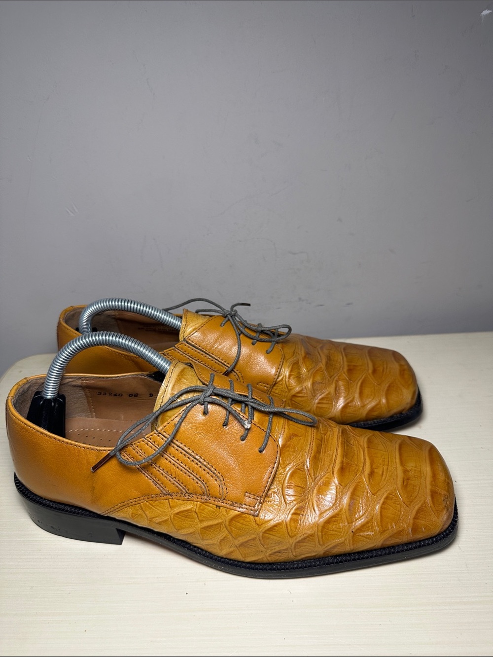 Stacy Adams men's Tan Leather Dress Shoes Lace-Up Oxford